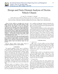 Design and Finite Element Analysis of Electric Vehicle Chassis