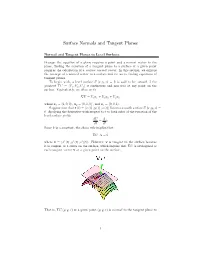 Surface Normals and Tangent Planes