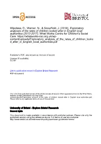 Exploratory Analysis of the Rates of Children Looked After in English