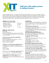 GSM Voice Messaging System & Calling Features