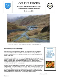 ON the ROCKS Newsletter of the Yorkshire Branch of the Open University Geological Society September 2018