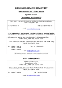 Overseas Programme Department