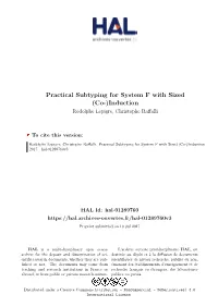 Practical Subtyping for System F with Sized (Co-)Induction Rodolphe Lepigre, Christophe Raffalli