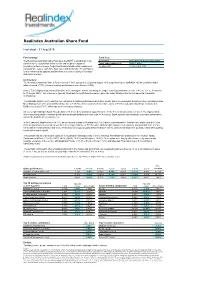 Realindex Australian Share Fund