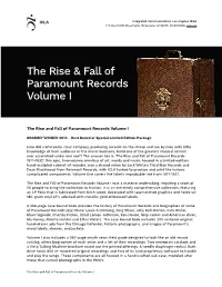 The Rise & Fall of Paramount Records Volume I