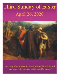 Third Sunday of Easter April 26, 2020