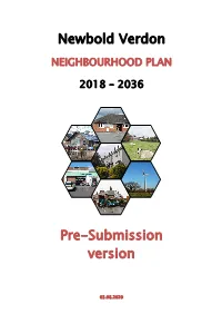 Newbold Verdon Pre-Submission Version