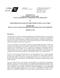 Testimony of Vice Admiral Daniel Abel Coast Guard Deputy Commandant for Operations