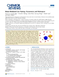 Water-Mediated Ion Pairing: Occurrence and Relevance † ‡ § ∥ ⊥ # Nico F