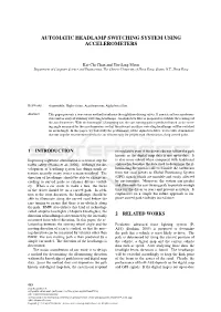 Automatic Headlamp Switching System Using Accelerometers