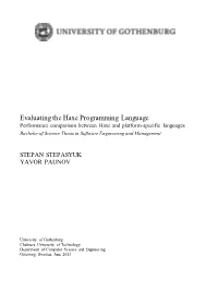 Evaluating the Haxe Programming Language