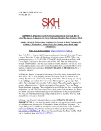 FOR IMMEDIATE RELEASE October 14, 2014