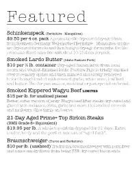 Menu for Week