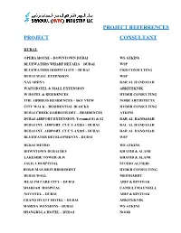 Please See a List of Our Project References