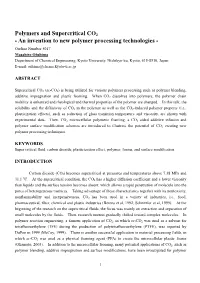 Polymers and Supercritical