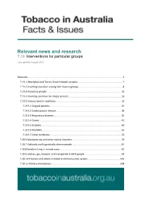 Relevant News and Research 7.19 Interventions for Particular Groups