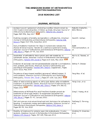 2018 Written Exam Reading List