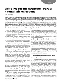 Life's Irreducible Structure—Part 2: Naturalistic Objections