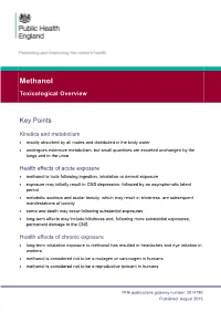 Methanol: Toxicological Overview