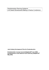 Supplementary Planning Guidance Low Impact Development Making a Positive Contribution