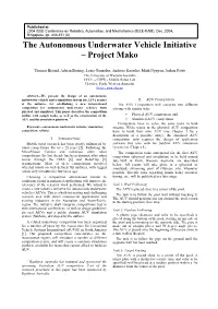 The Autonomous Underwater Vehicle Initiative – Project Mako