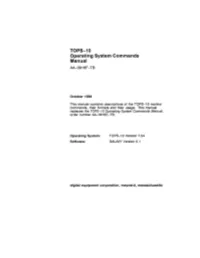 TOPS-10 Operating System Commands Manual AA-0916F-TB