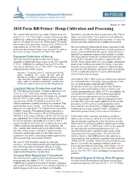 2018 Farm Bill Primer: Hemp Cultivation and Processing