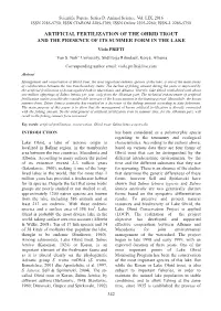 Artificial Fertilization of the Ohrid Trout and The