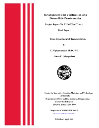 Development and Verification of a Down-Hole Penetrometer February 2008 Published: April 2008 6