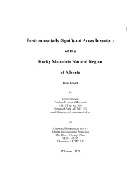 Environmentally Significant Areas Inventory of The