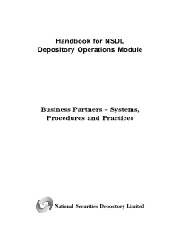 Handbook for NSDL Depository Operations Module
