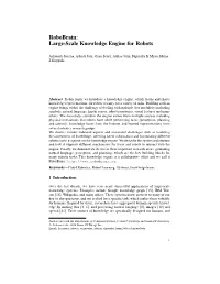 Large-Scale Knowledge Base for Robots
