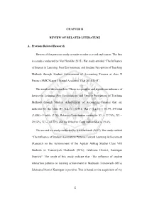 CHAPTER II REVIEW of RELATED LITERATURE A. Previous