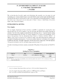 Iv. Environmental Impact Analysis L. Utilities and Services 1