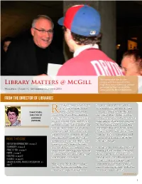 Library Matters @ Mcgill V Olume 6 | Issue 5