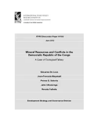 Mineral Resources and Conflicts in the Democratic Republic of the Congo a Case of Ecological Fallacy