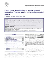 Pronic Heron Mean Labeling on Special Cases of Generalized Peterson Graph P(N,K) and Disconnected Graphs