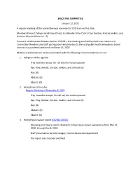 Regular Meeting of January 12, 2021