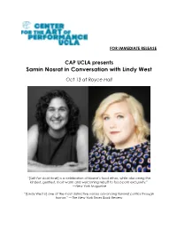 Samin Nosrat in Conversation with Lindy West