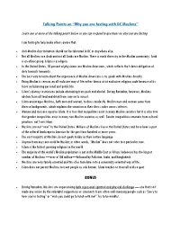 Talking Points on “Why You Are Fasting with DC Muslims” BONUS