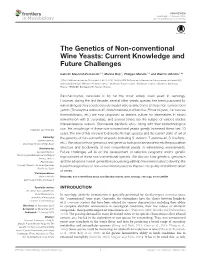 The Genetics of Non-Conventional Wine Yeasts: Current Knowledge and Future Challenges