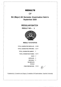 4Th Semester ,Examination Held in September 2020 REGULAR BATCH