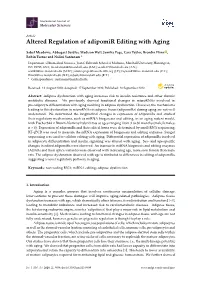 Altered Regulation of Adipomir Editing with Aging
