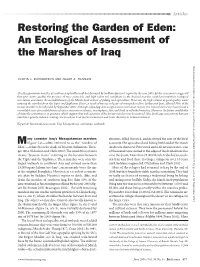 An Ecological Assessment of the Marshes of Iraq Downloaded from by Guest on 30 September 2021
