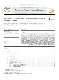 Attachment in Children with Autism Spectrum Disorder: A