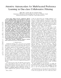 Attentive Autoencoders for Multifaceted Preference Learning in One-Class Collaborative Filtering