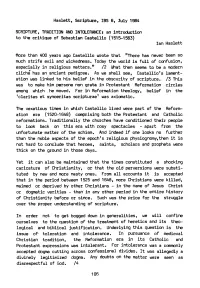 Ian Haslett, "Scripture, Tradition and Intolerance: an Introduction to the Critique of Sebastian Castellio (1515-1563