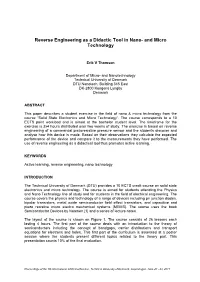 Reverse Engineering As a Didactic Tool in Nano- and Micro Technology
