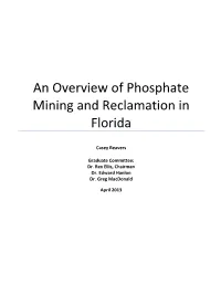 An Overview of Phosphate Mining and Reclamation in Florida