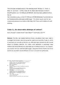 Cubic C8: an Observable Allotrope of Carbon?